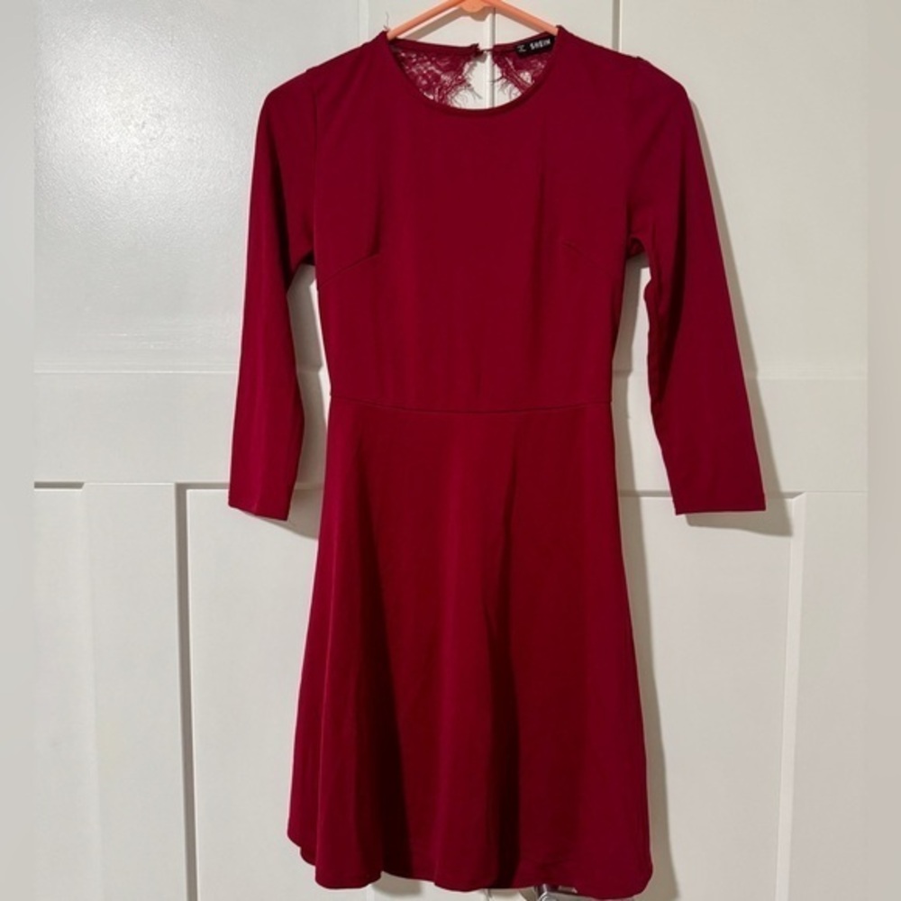 NWOT SHEIN Burgundy Mini Cocktail Dress